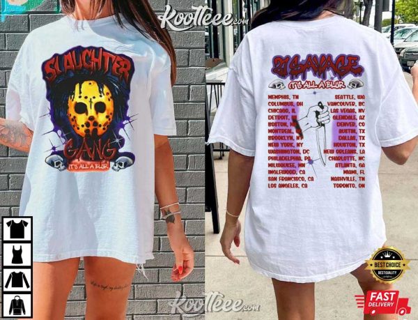 Drake 21 Savage Slaughter Gang It’s All A Blur Tour 2023 T-Shirt
