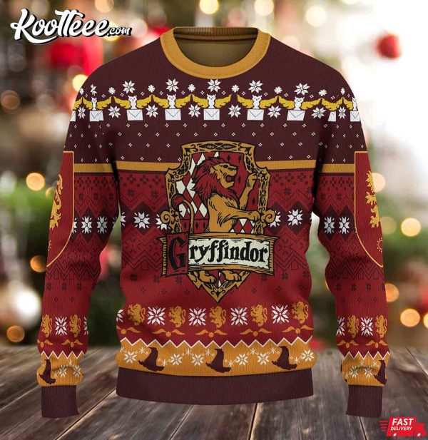 Harry Potter Gryffindor Crest Ugly Sweater Gift For Christmas