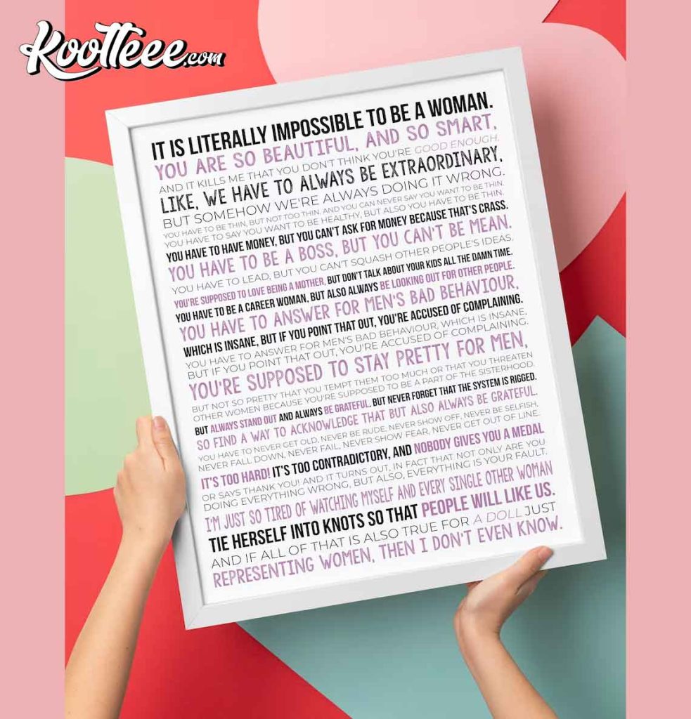 Glorias Speech Barbie Movie Monologue Feminist Quote Poster