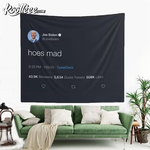 Joe Biden Tweet Flag Hoes Mad Funny Wall Tapestry