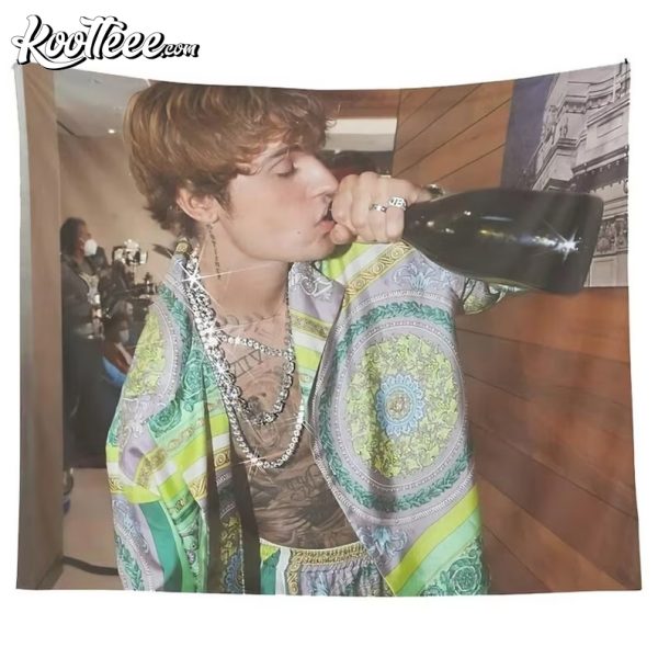 Justin Bieber Drinking Funny Wall Tapestry