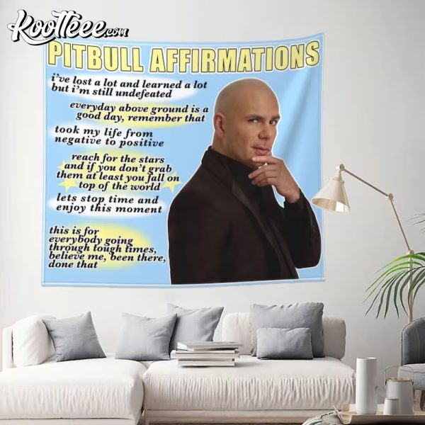 Pitbull Affirmations Mr. Worldwide Tapestry For Livingroom