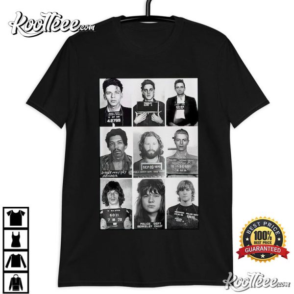 Rock Stars Celebrities Mugshot Funny T-Shirt