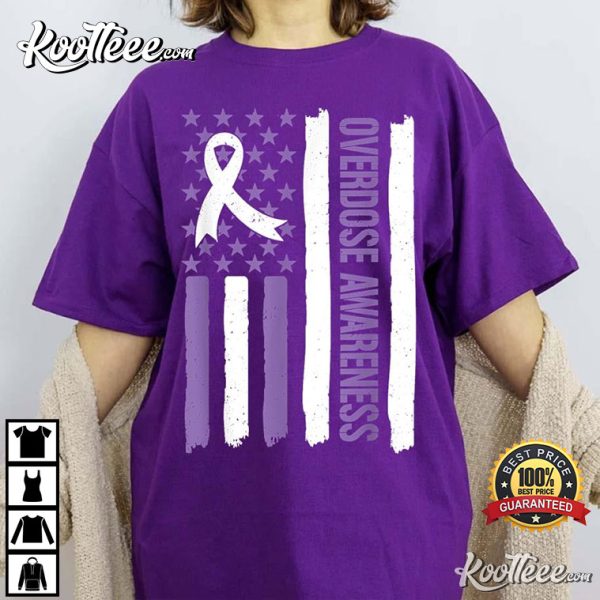 Overdose Awareness Month US Flag T-Shirt