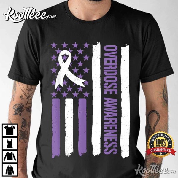 Overdose Awareness Month US Flag T-Shirt