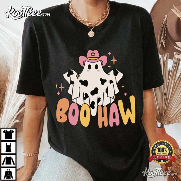 Cowgirl Boo Haw Retro Halloween T-Shirt