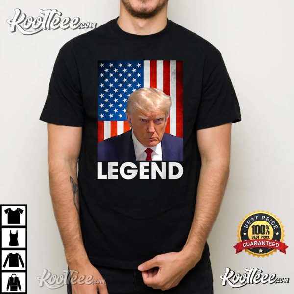 Donald Trump 2024 Mug Shot American Flag T-Shirt