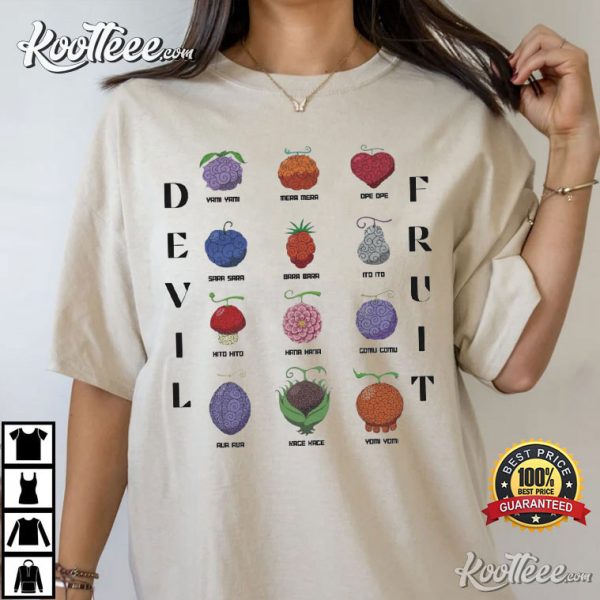 Devil Fruit One Piece Anime Fan Gift T-Shirt
