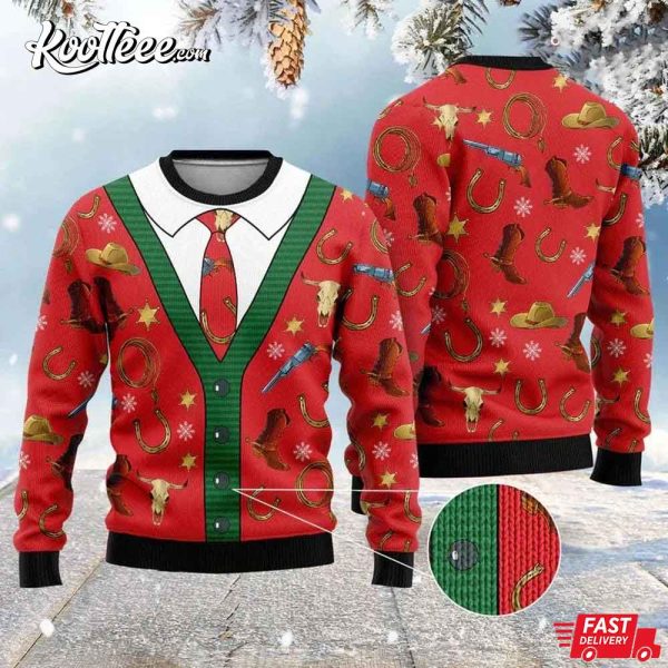 Cowboy Christmas Gifts Ugly Sweater