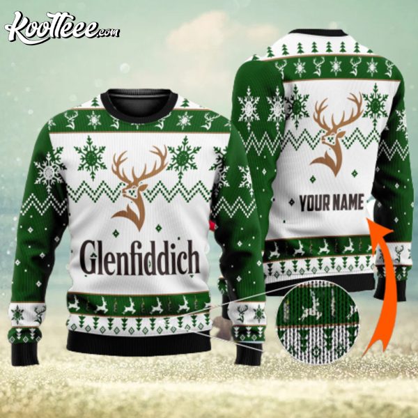 Glenfiddich Wine Lover Custom Name Ugly Sweater