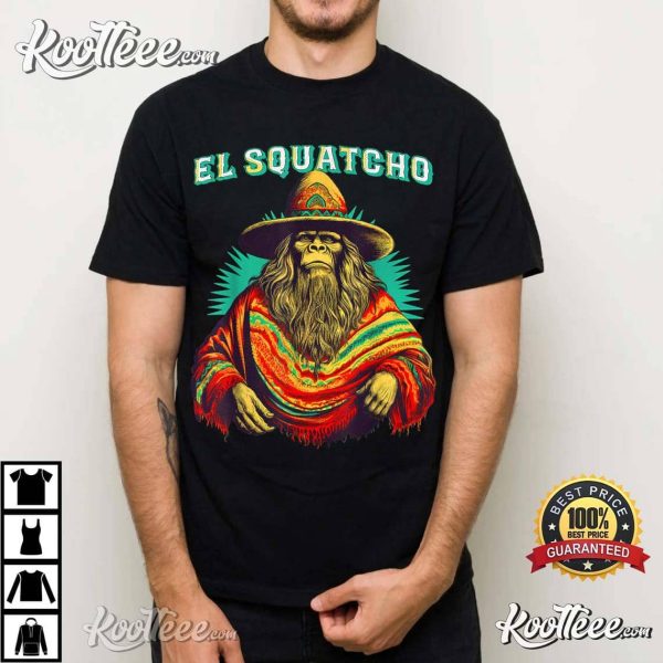 El Squatcho Poncho Western Bigfoot Sasquatch T-Shirt