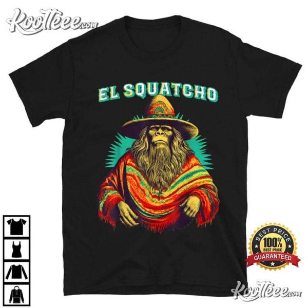 El Squatcho Poncho Western Bigfoot Sasquatch T-Shirt