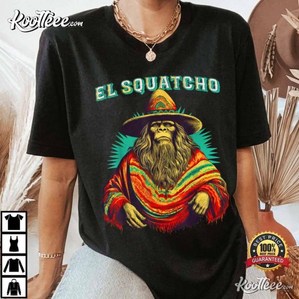 El Squatcho Poncho Western Bigfoot Sasquatch T-Shirt