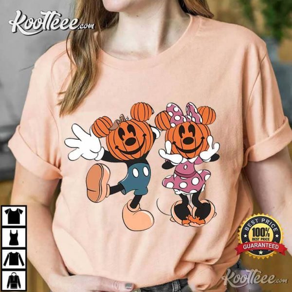 Mickey And Minnie Pumpkin Halloween T-Shirt