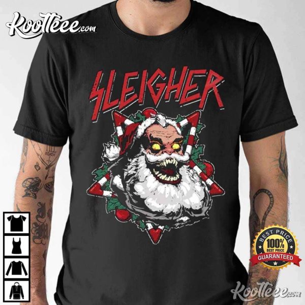 Santa Sleigher Metal Christmas T-Shirt