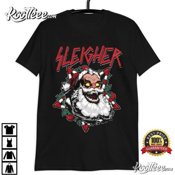 Santa Sleigher Metal Christmas T-Shirt