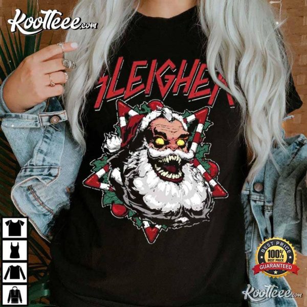 Santa Sleigher Metal Christmas T-Shirt