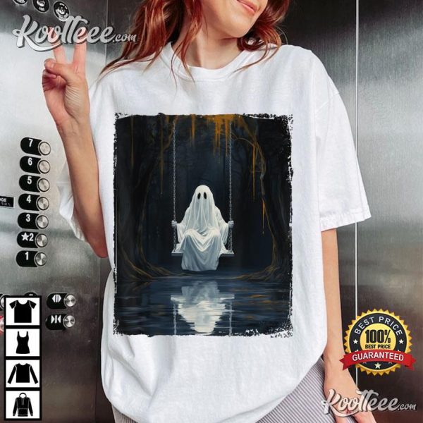 Ghost On Swing Spooky Halloween T-Shirt