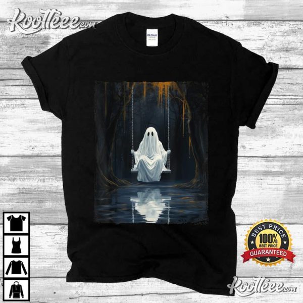 Ghost On Swing Spooky Halloween T-Shirt