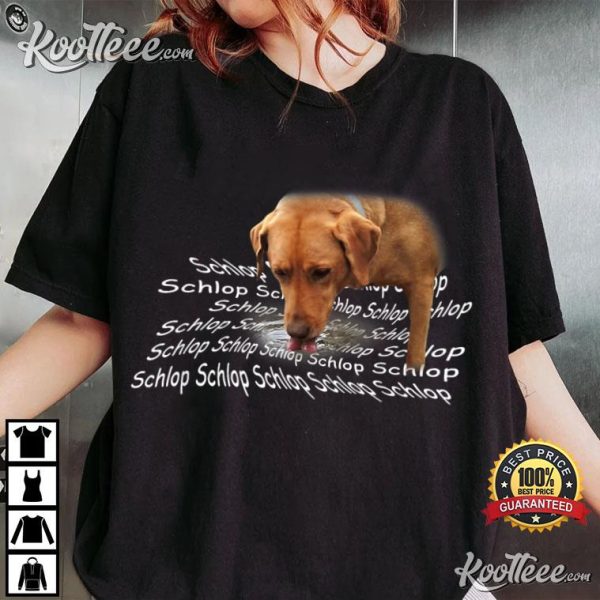 Schlop Dog Drinking Water Meme T-Shirt