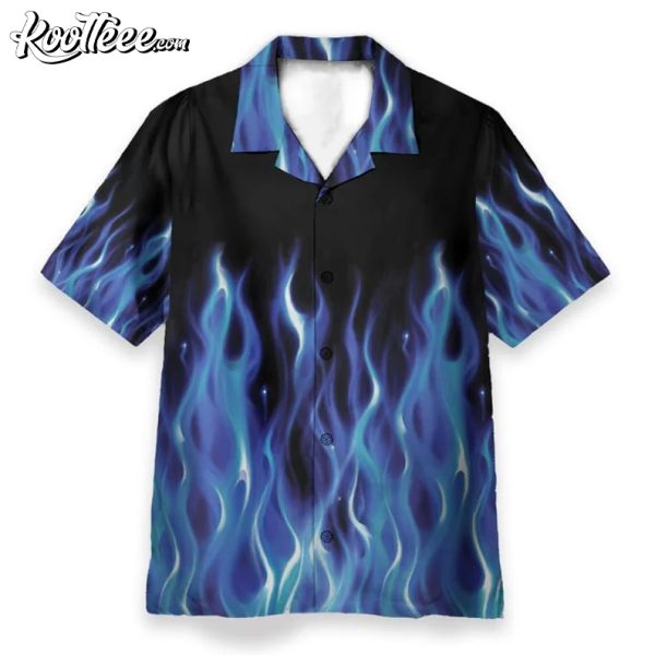 Rod Blue Flame Bowling Hawaiian Shirt