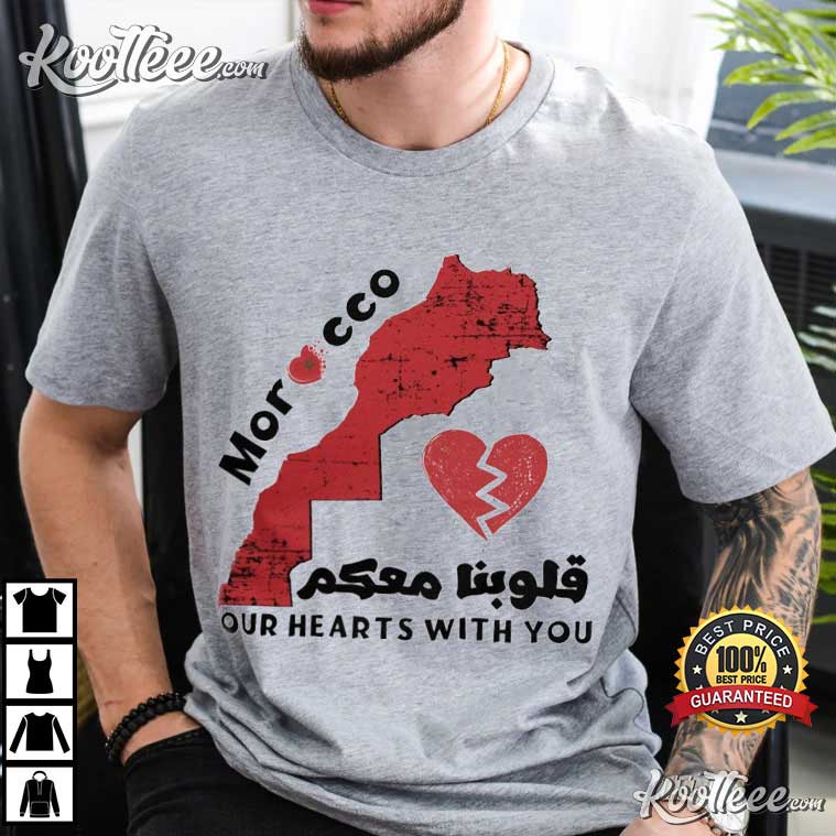 Morocco flag love heart hoodie