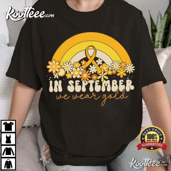 Childhood Cancer Awareness September We Wear Gold T-Shirt