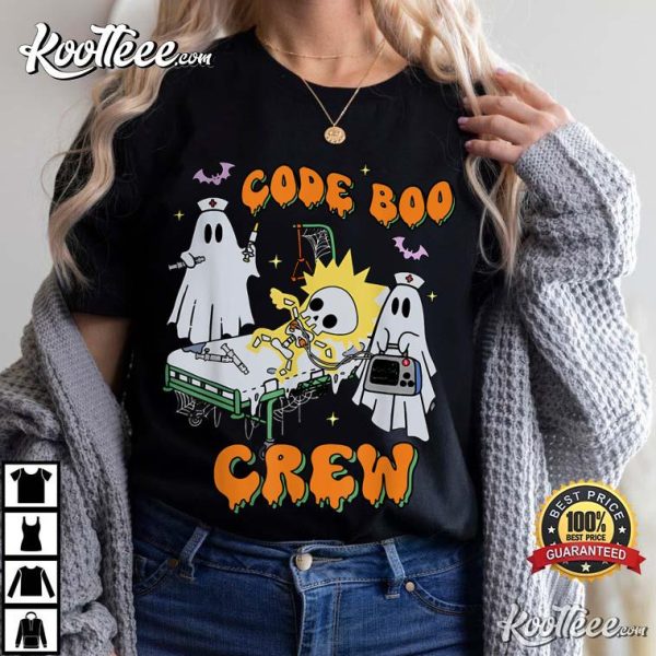 Nurse Code Boo Crew Funny Ghost Halloween T-Shirt