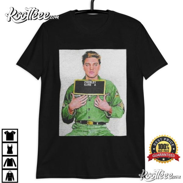 Elvis Presley Army Mugshot 1960 T-Shirt