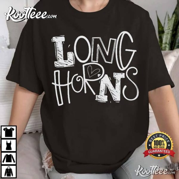 Longhorns School Sports Team Football Mom T-Shirt