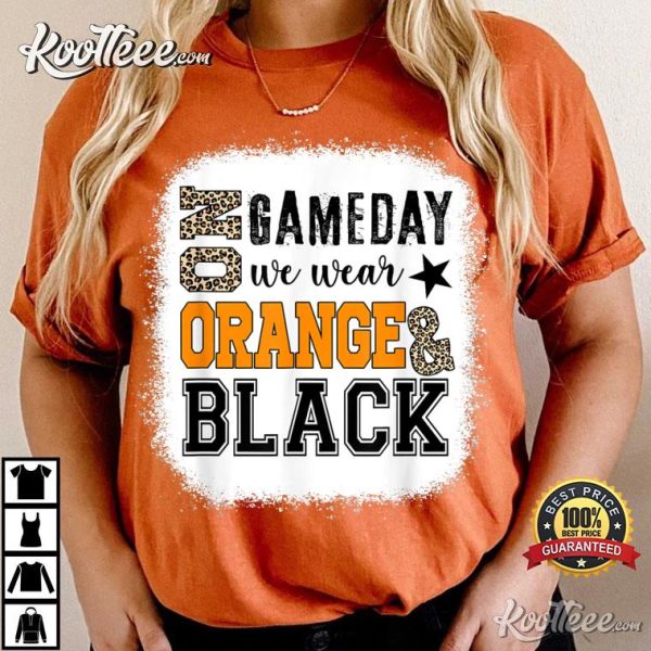 MLB Gameday Football We Wear Orange And Black Leopard T-Shirt