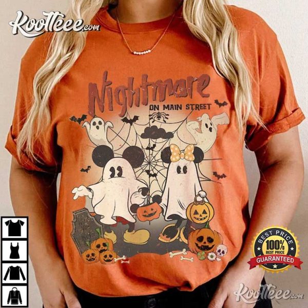 Halloween Mickey Minnie Nightmare On The Main Street T-Shirt