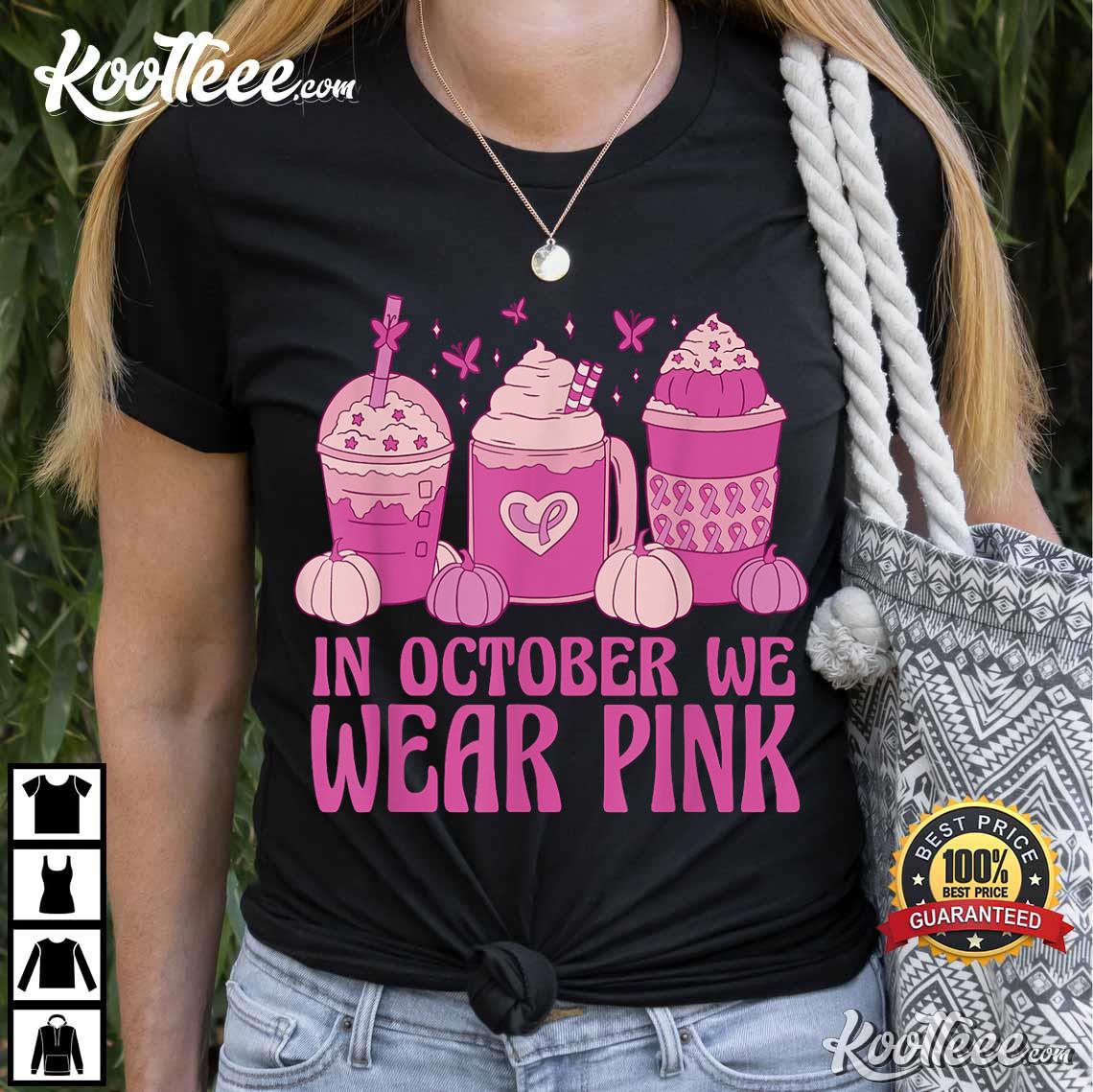 In October We Wear Pink Breast Cancer Baseball Jersey Shirt