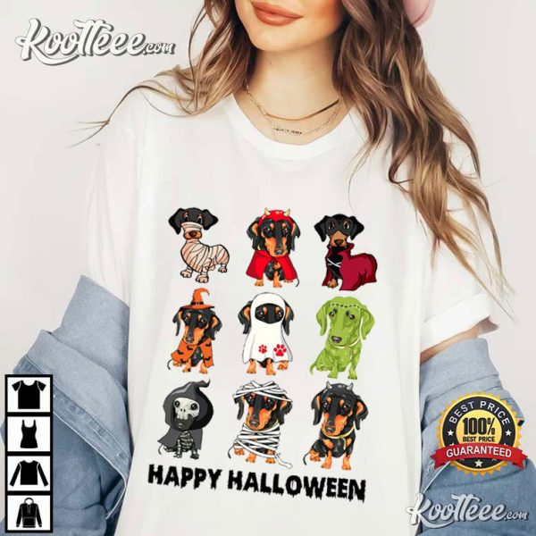Dachshund Ghost Halloween T-Shirt