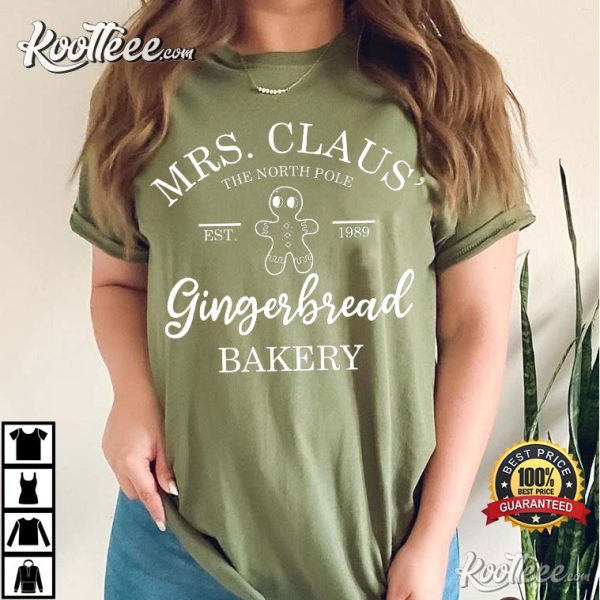 Mrs Clause Gingerbread Christmas Gift T-Shirt
