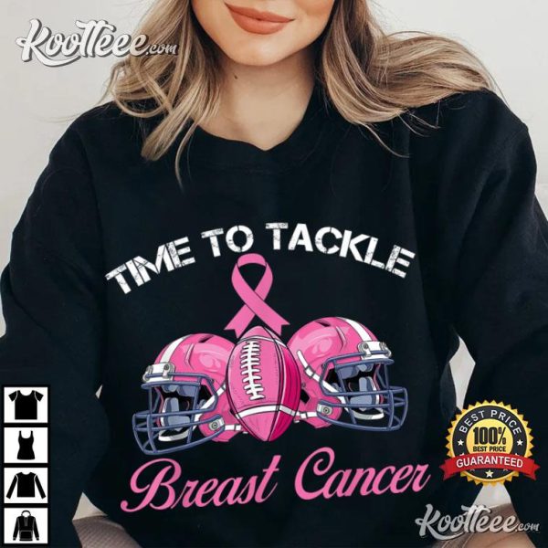 Football Time To Tackle Breast Cancer Awareness T-Shirt