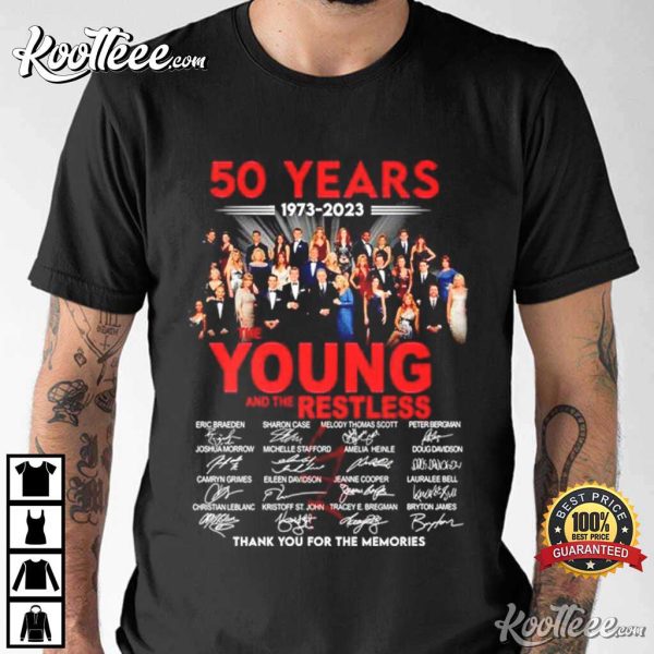 The Young And The Restless 50 Years 1973-2023 Signatures T-Shirt