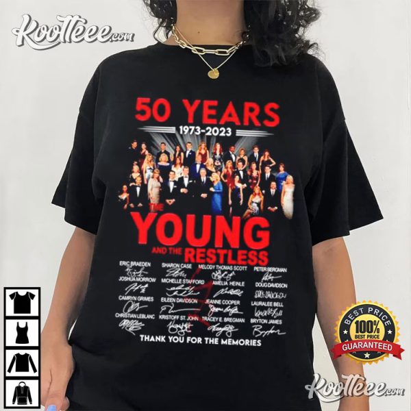 The Young And The Restless 50 Years 1973-2023 Signatures T-Shirt