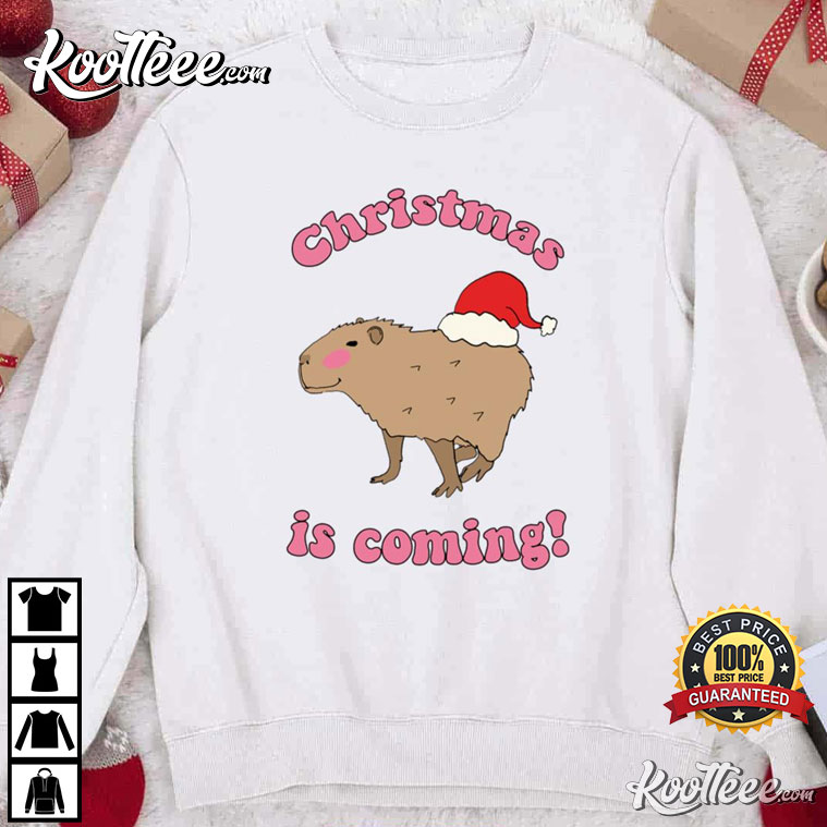 Capybara In Christmas Hat T-Shirt