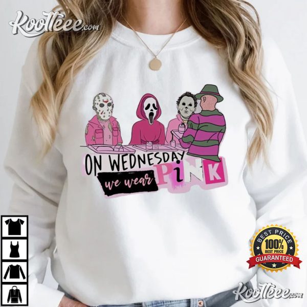 Horror Killers on Wednesday We Wear Pink T-Shirt