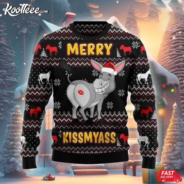 Donkey Merry Kissmyass Ugly Sweater