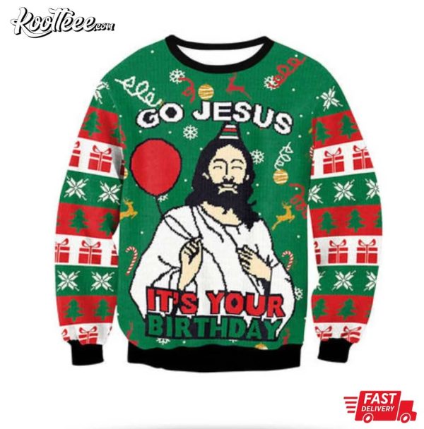 Jesus Birthday Xmas Ugly Sweater