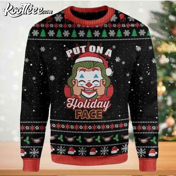 Joker Put On A Holiday Face Ugly Sweater