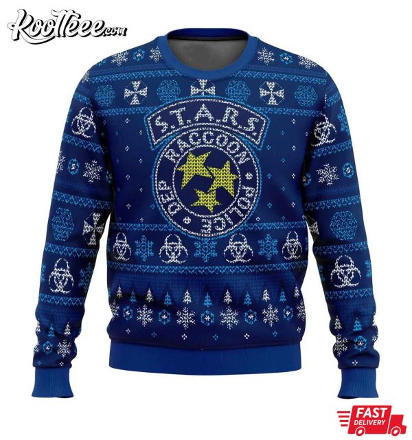 Raccoon Police Department Resident Evil Ugly Sweater