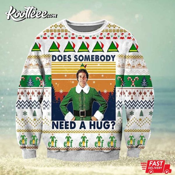 ELF Buddy Does Somebody Need A Hug Ugly Sweater