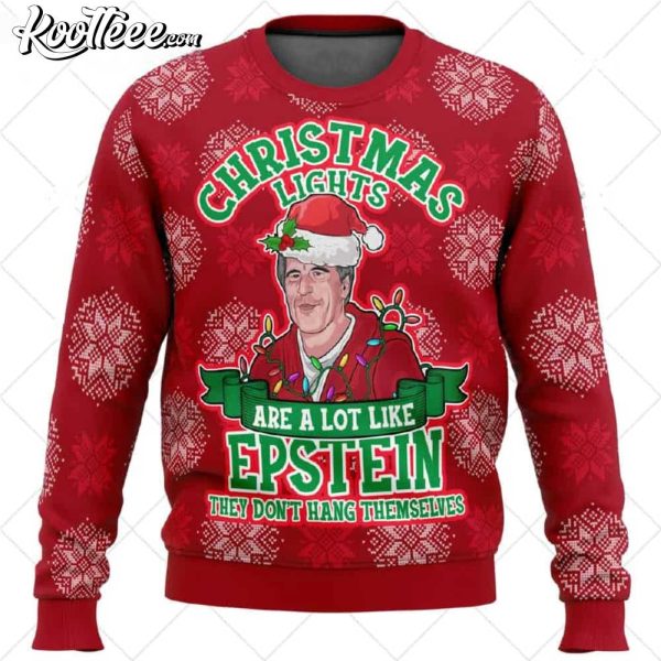 Xmas Lights Are Like Epstein Christmas Ugly Sweater