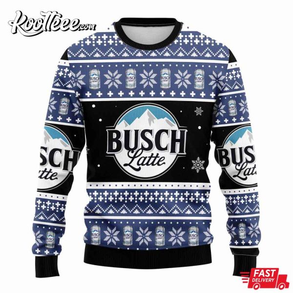 Busch Latte Beer Can Christmas Ugly Sweater