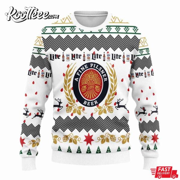 Miller Lite Beer Christmas Ugly Sweater