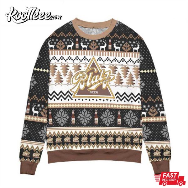 Blatz Beer Logo Christmas Ugly Sweater