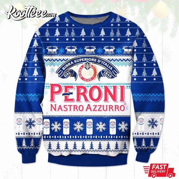 Peroni Nastro Azzurro Italia Beer Ugly Christmas Sweater